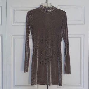 Only Worn Once Silver Velvet Free People Dress SzM